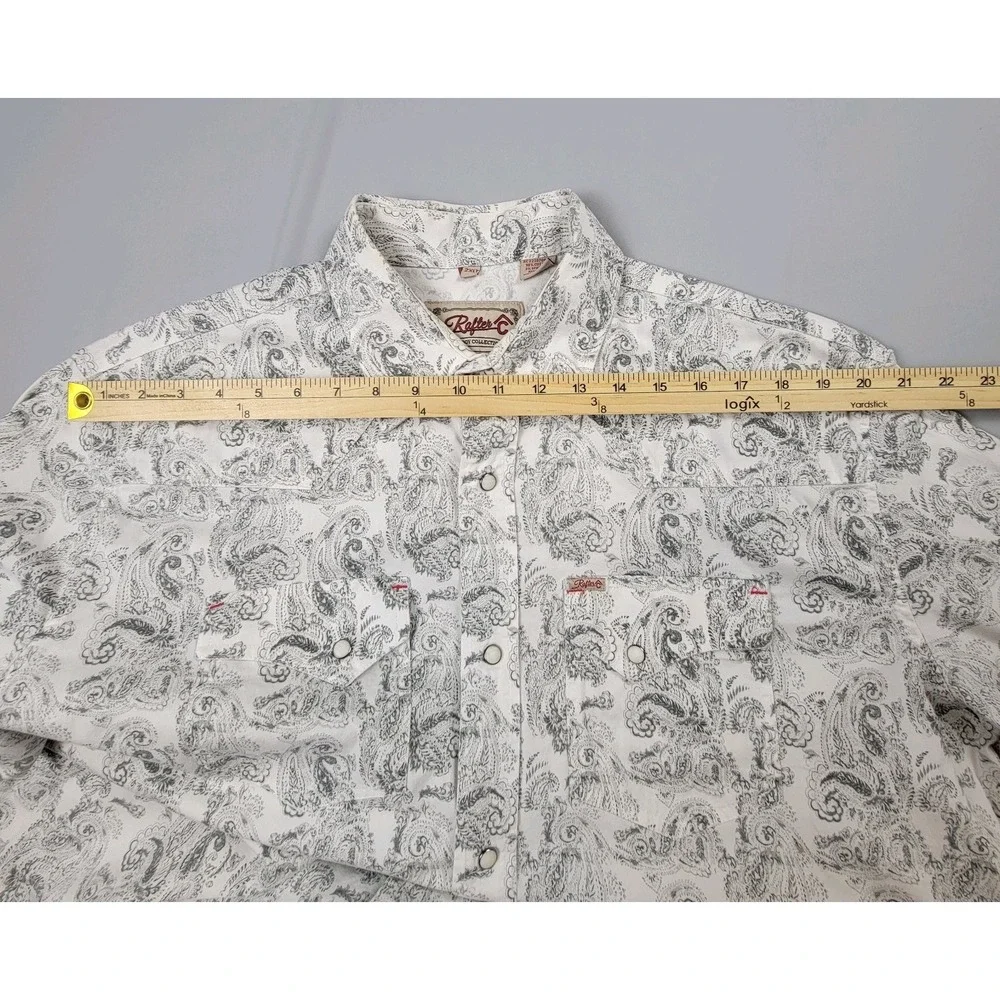 Rafter C Cowboy Collection Pro Flex 45 Pearl Snap Long Sleeve Paisley 2XLT Shirt - Picture 6 of 10